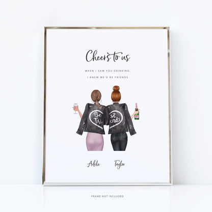 Sister to sister wall art | Big sis little sis print