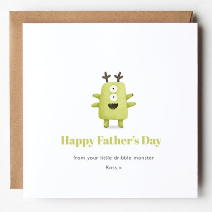 Dribble Monster Father's Day Cards for Preschoolers