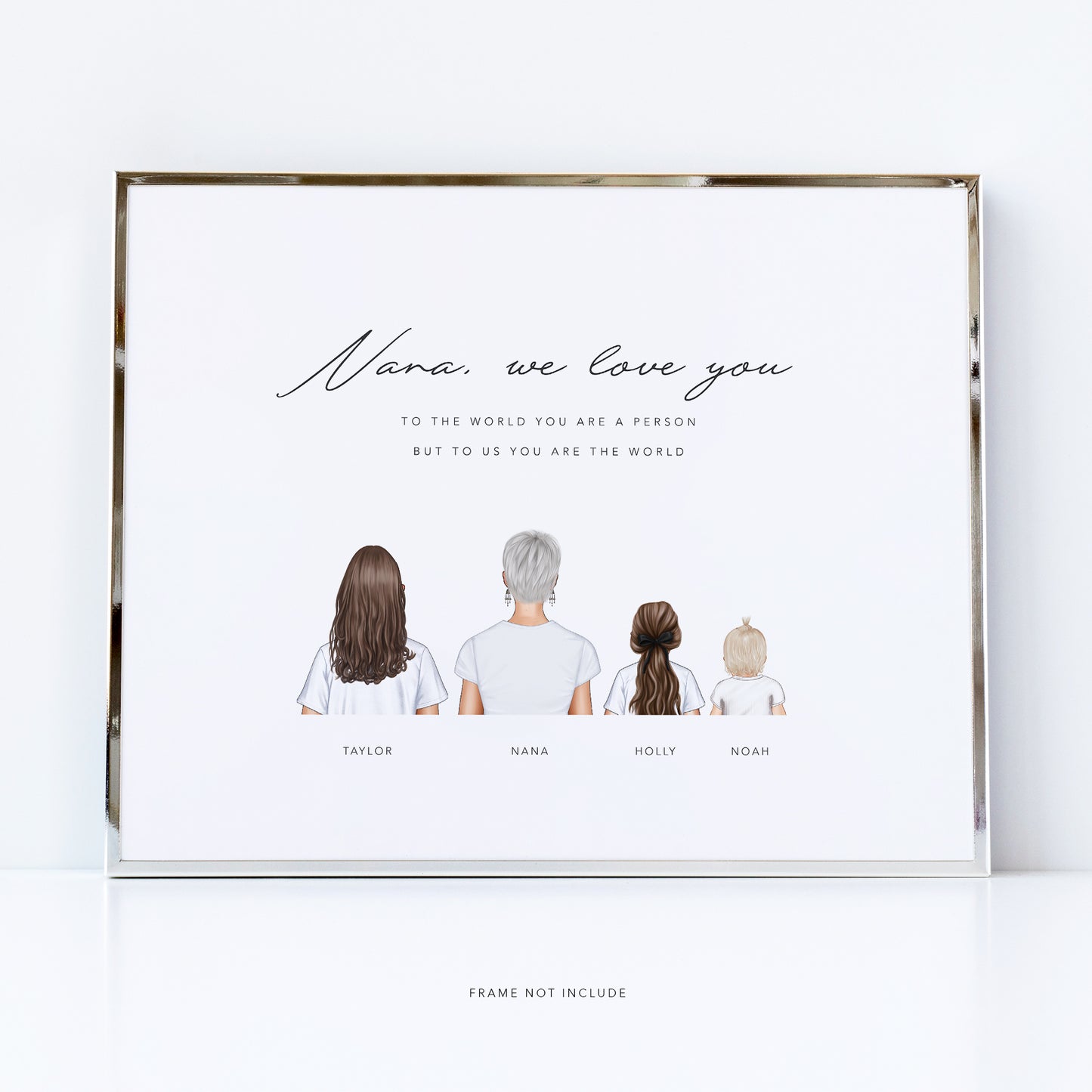 Grandma and grandchildren family print