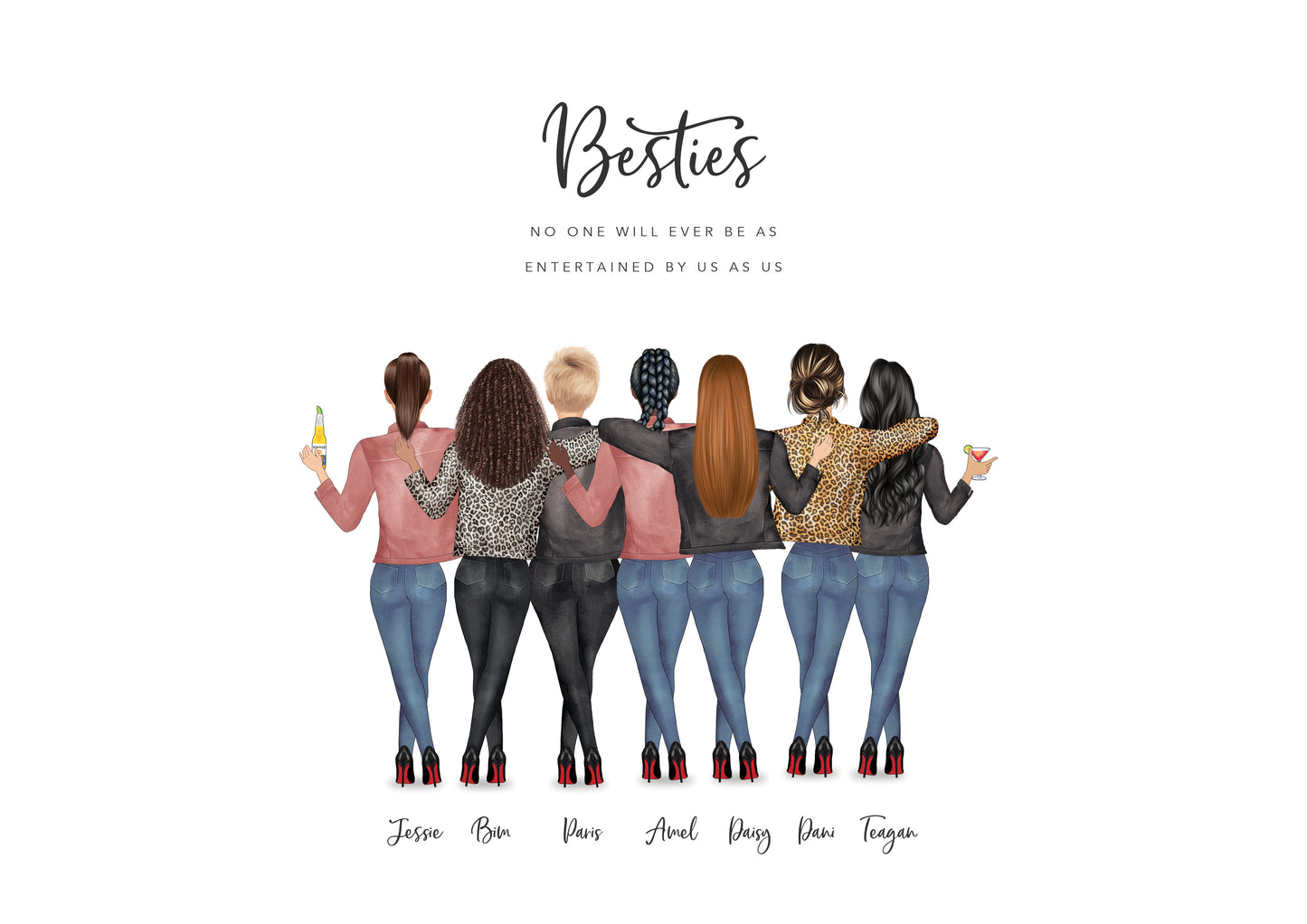 Group best friends in heels print